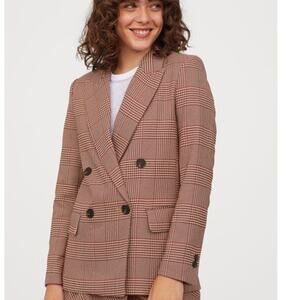 H&M Plaid Doubled Breasted Jacket